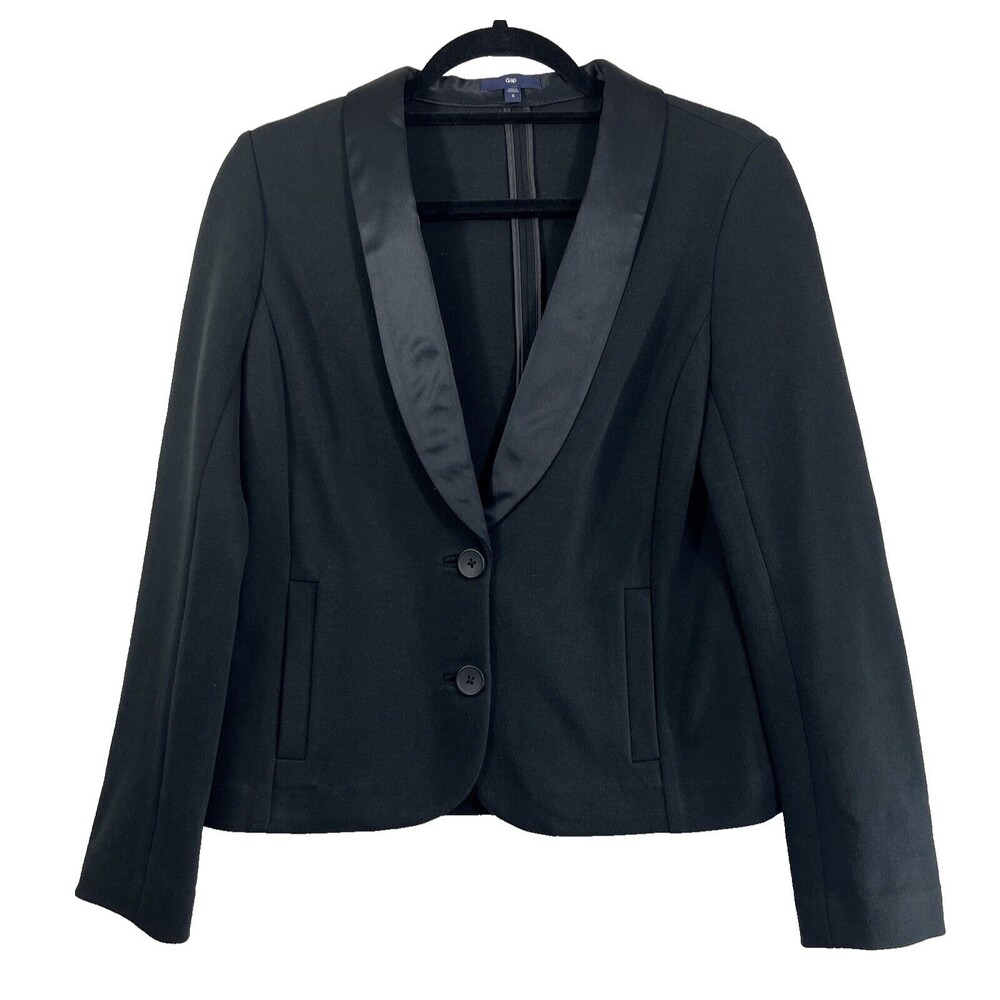 Gap Blazer Black Jacket Women's 2 Button Single Breasted Size Small